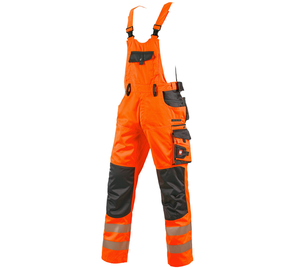 Pantalons de travail: Salopette de signalisation e.s.motion + orange fluo/anthracite