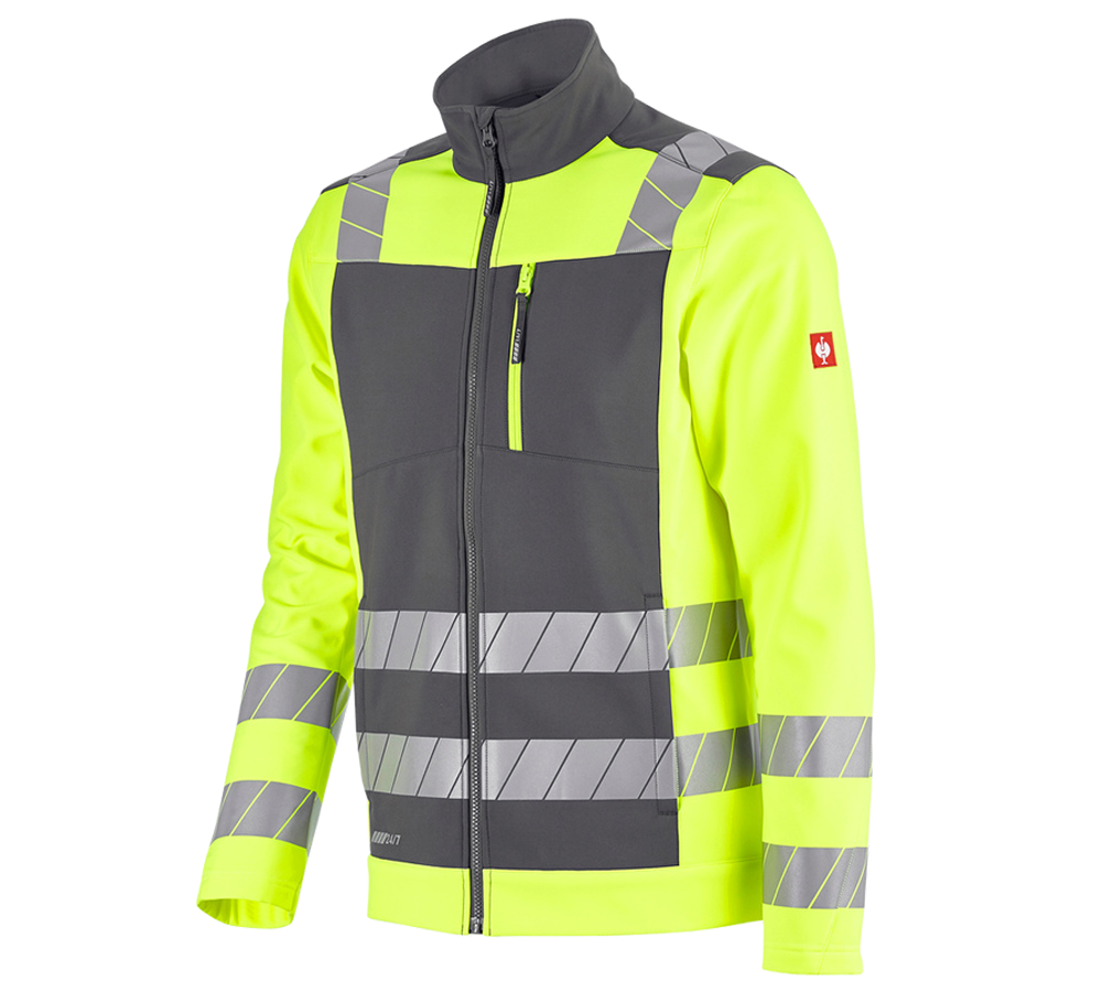 Onderwerpen: Veiligheids-softshell-jack e.s.motion 24/7 + antraciet/signaalgeel