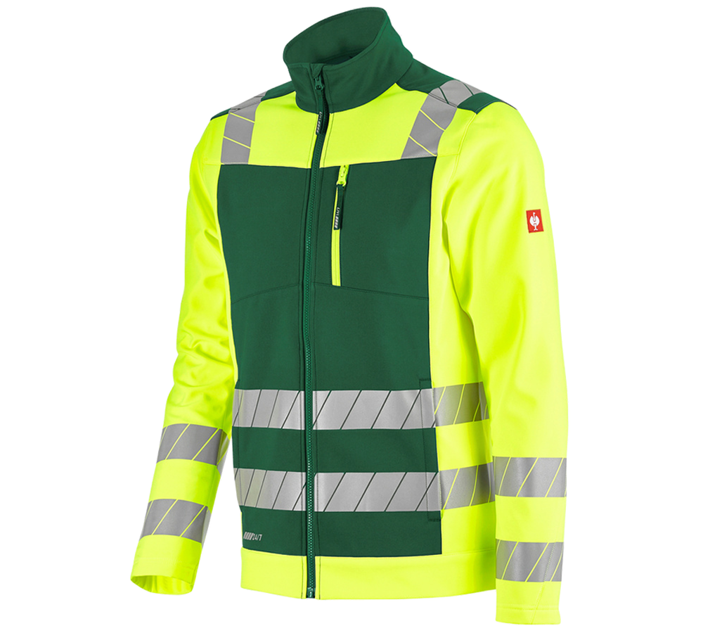 Vêtements: Veste softshell de signalisation e.s.motion 24/7 + vert/jaune fluo