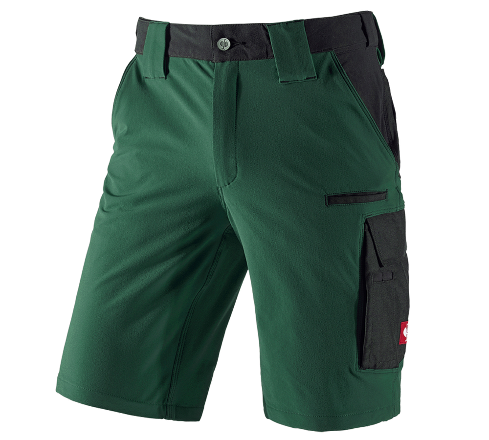 Pantalons de travail: Short fonctionnel e.s.dynashield + vert/noir