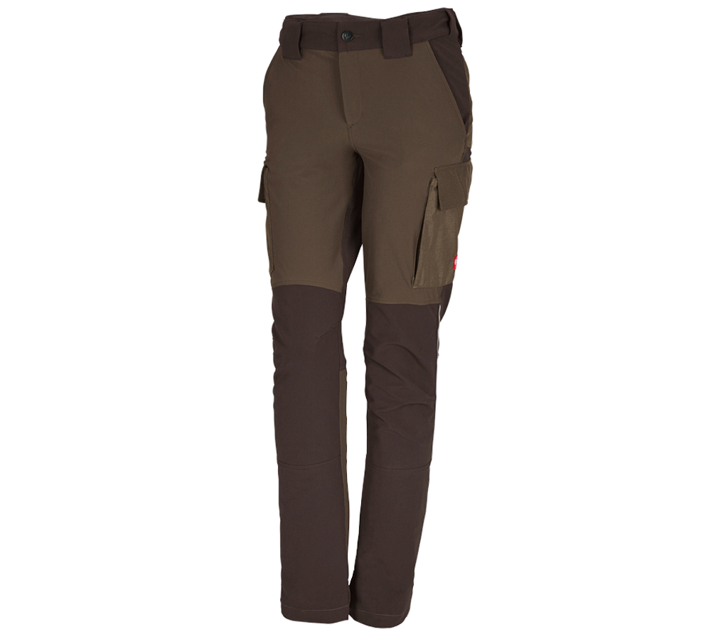 Pantalons de travail: Fonct. pantalon Cargo e.s.dynashield, femmes + noisette/marron
