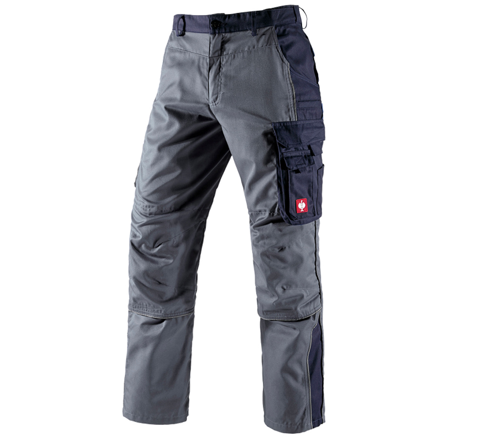 Pantalons de travail: Pantalon à taille élastique e.s.active + gris/bleu foncé