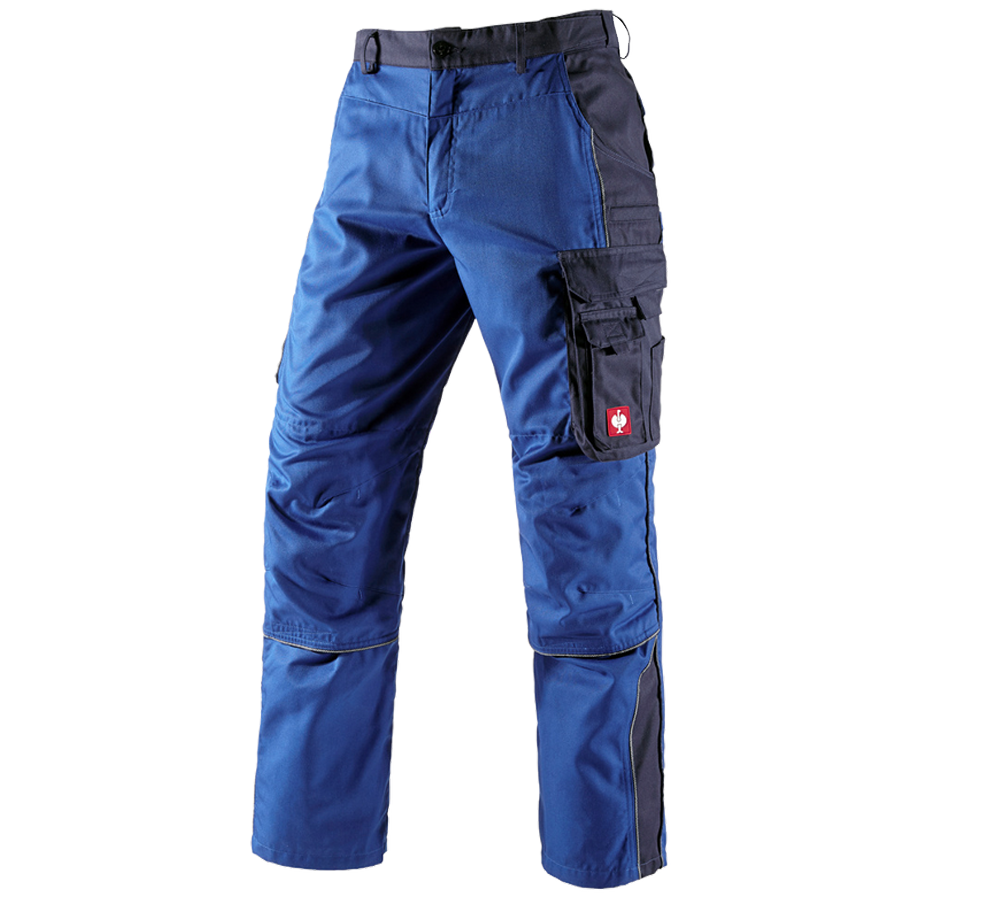 Pantalons de travail: Pantalon à taille élastique e.s.active + bleu royal/bleu foncé