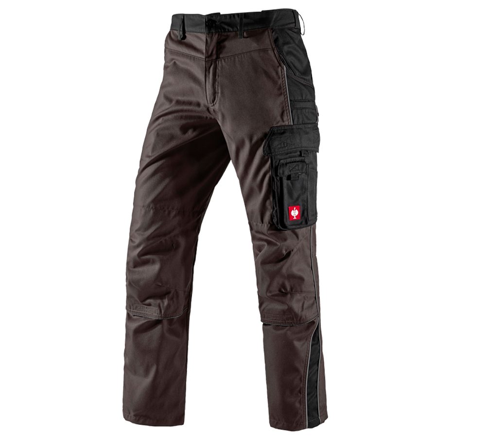 Pantalons de travail: Pantalon à taille élastique e.s.active + brun/noir