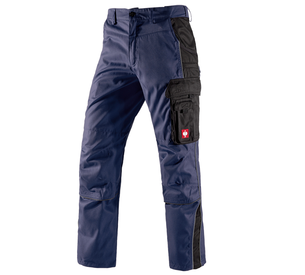Horti-/ Sylvi-/ Agriculture: Pantalon à taille élastique e.s.active + bleu foncé/noir