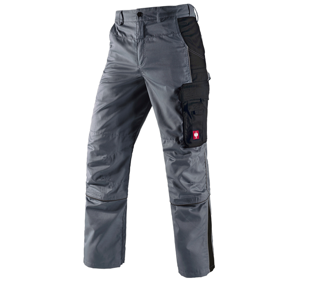 Horti-/ Sylvi-/ Agriculture: Pantalon à taille élastique av. Zip-off e.s.active + gris/noir