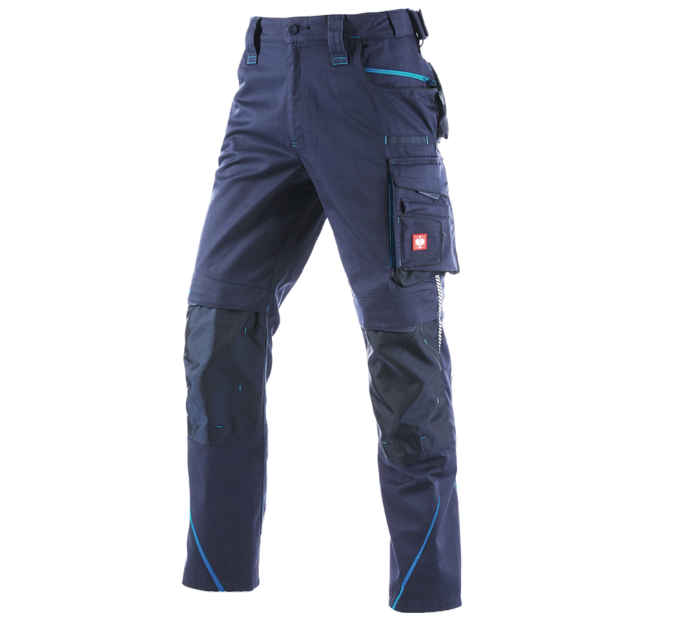 Pantalons de travail: Pantalon taille él.d’hiver e.s.motion2020, hommes + bleu foncé/atoll