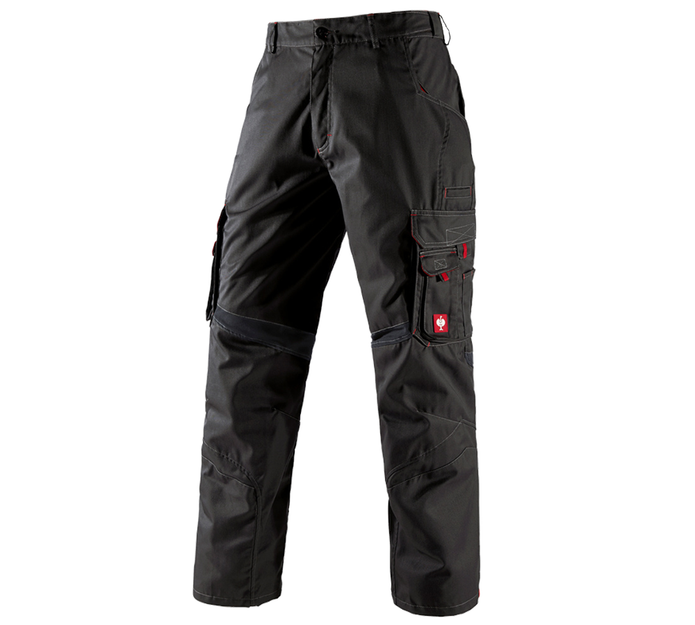 Pantalons de travail: Pantalon à taille élastique e.s.akzent + noir/rouge