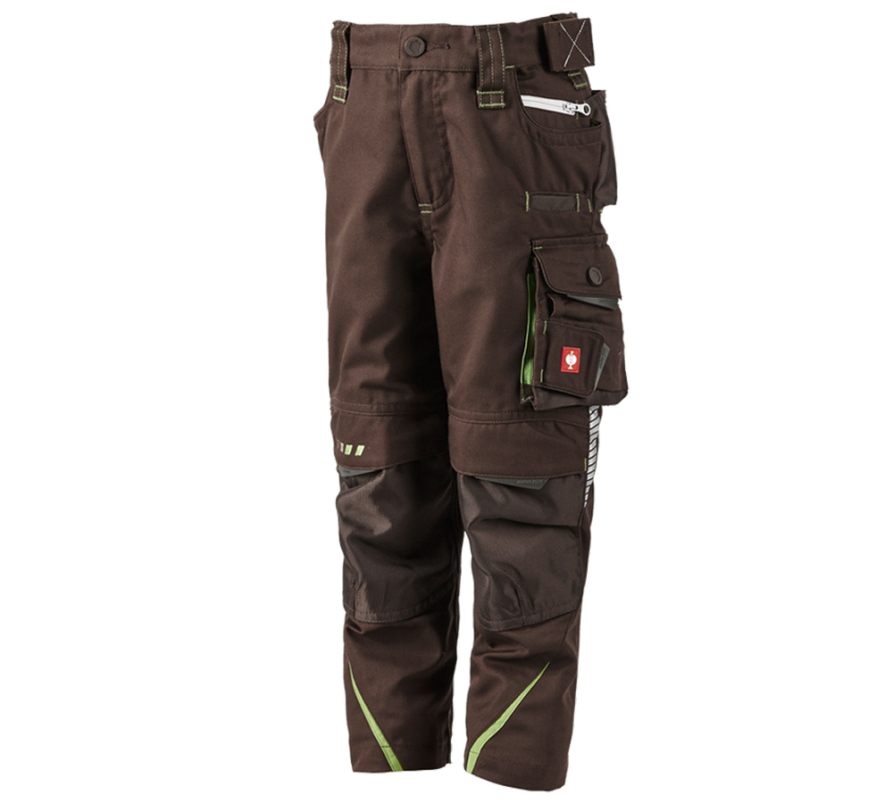 Pantalons: Pantalon taille él.d’hiver e.s.motion2020, enfants + marron/vert d'eau
