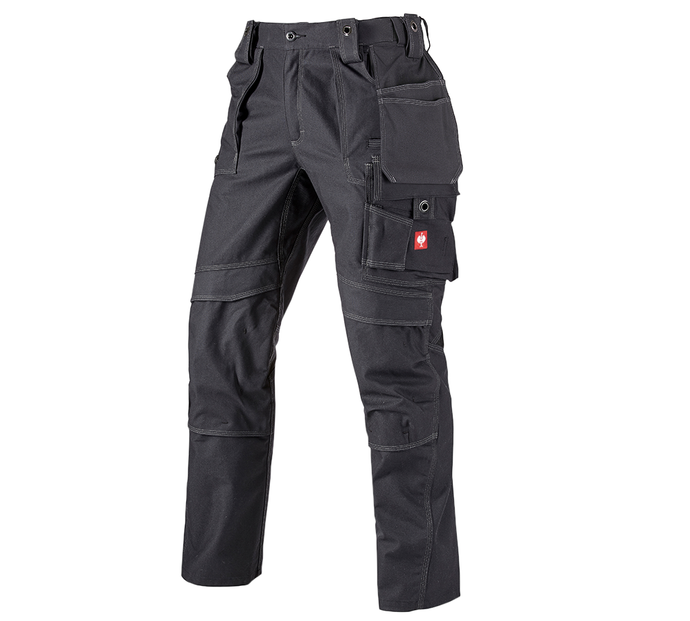 Pantalons de travail: Pantalon à taille élast. e.s.roughtough tool-pouch + noir