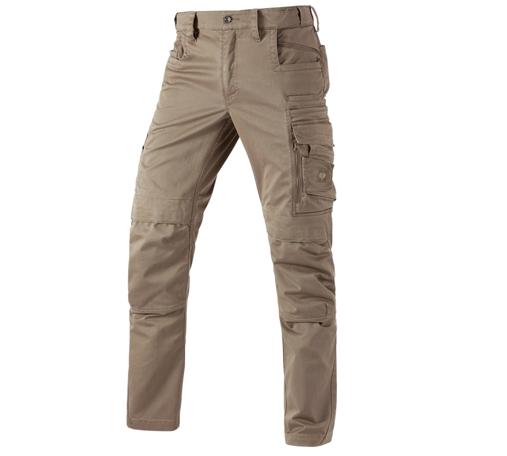 Thèmes: Pantalon à taille élastique e.s.motion ten + brun cendré