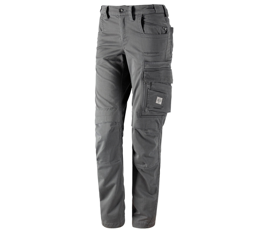 Pantalons de travail: Pantalon à taille élastique e.s.motion ten, femmes + granit