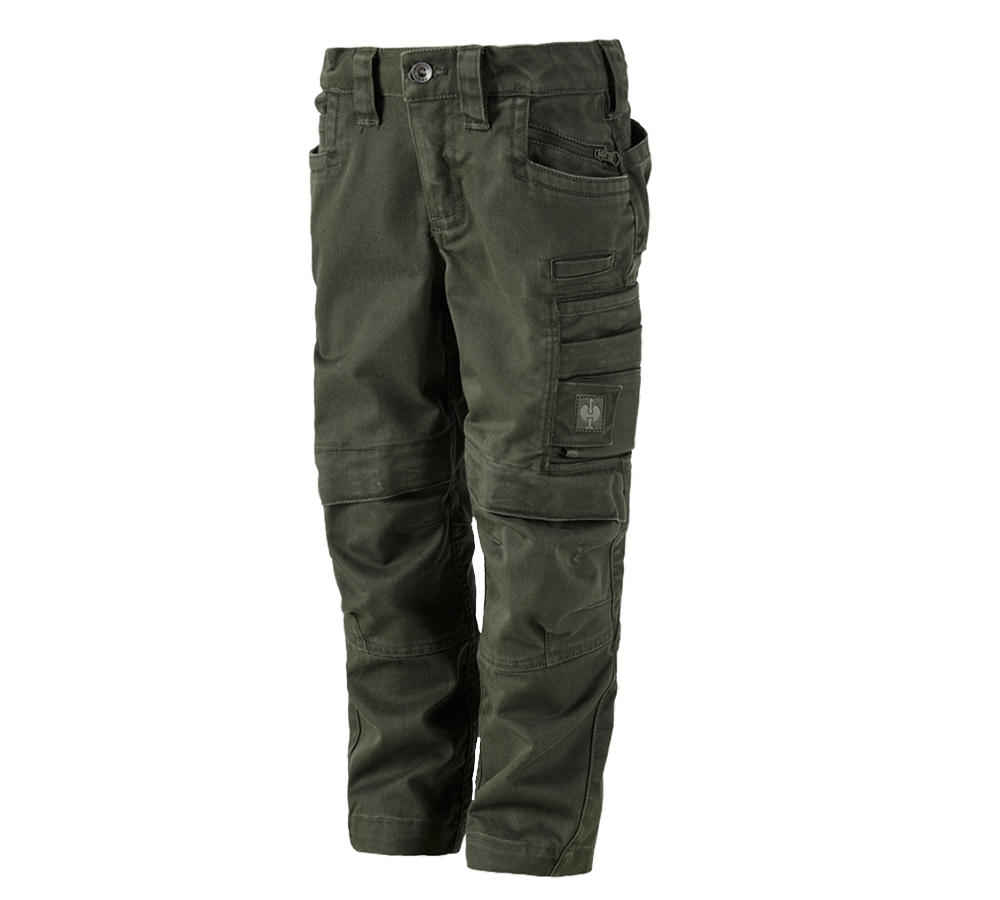 Pantalons: Pantalon à taille élastique e.s.motion ten,enfants + vert camouflage