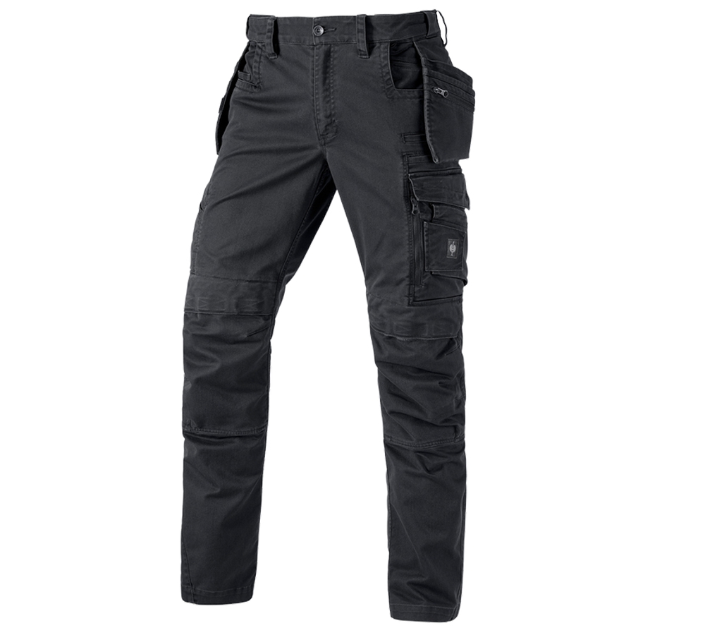 Pantalons de travail: Pantalon à taille élast. e.s.motion ten tool-pouch + noir oxyde