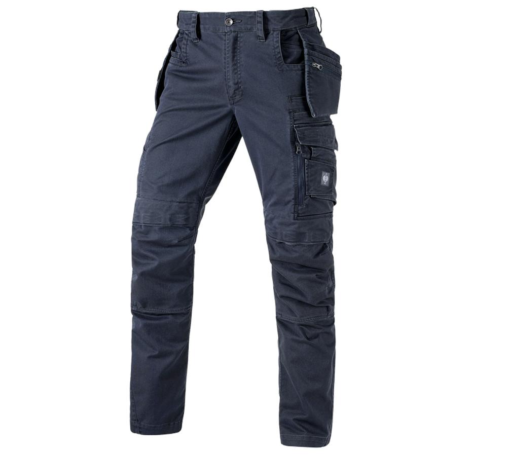 Menuisiers: Pantalon à taille élast. e.s.motion ten tool-pouch + bleu ardoise