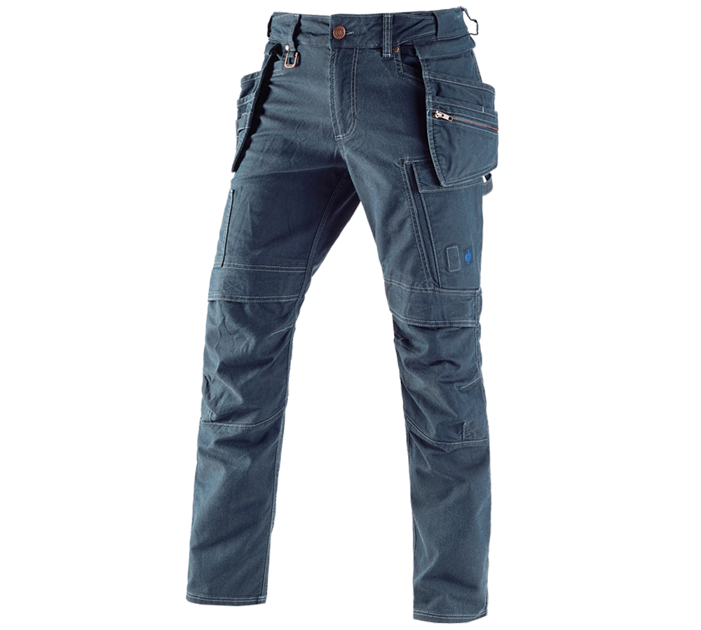 Menuisiers: Pantalon à taille élastique holster e.s.vintage + bleu arctique