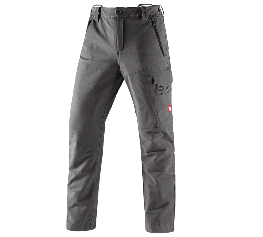 Pantalons de travail: Pantalon forest.élas. anticoupure e.s.cotton touch + gris carbone