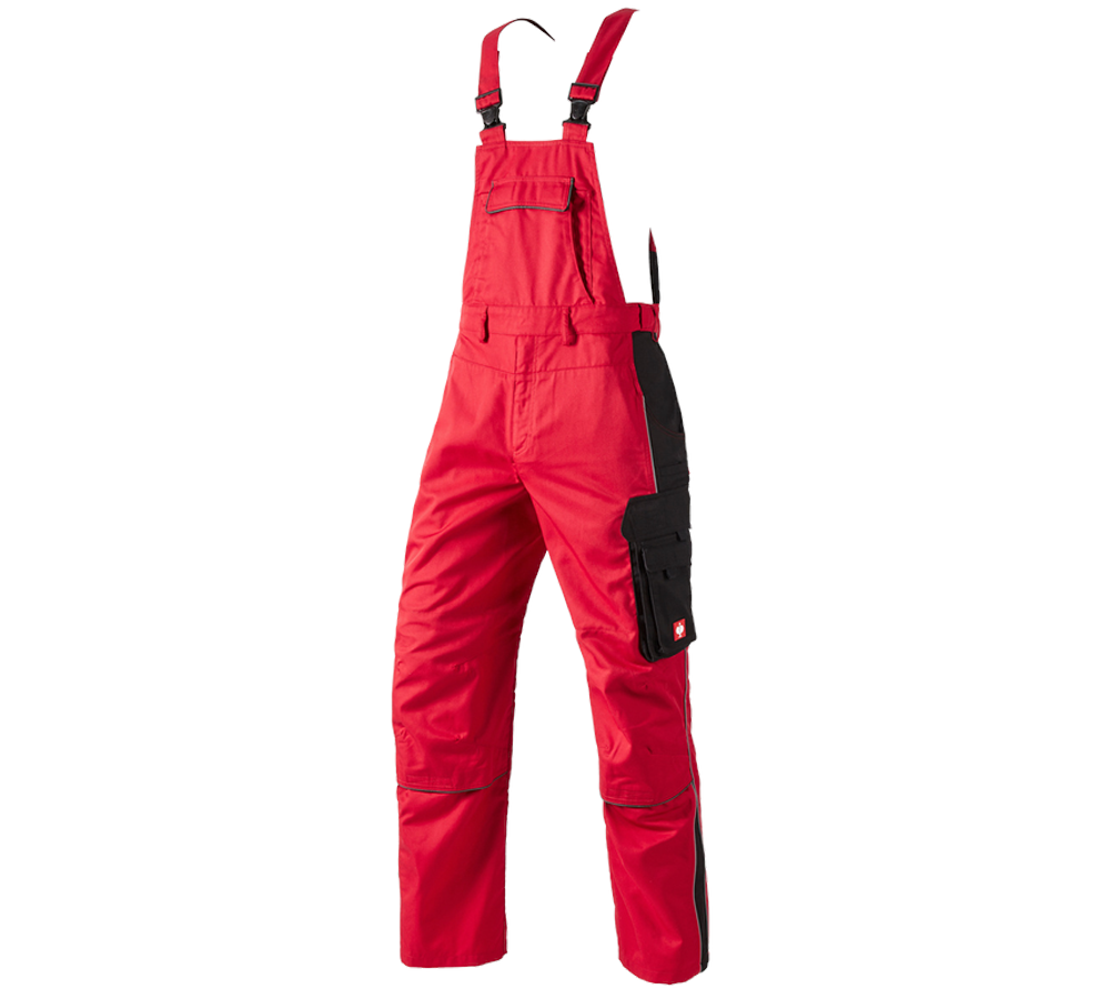 Pantalons de travail: Salopette e.s.active + rouge/noir