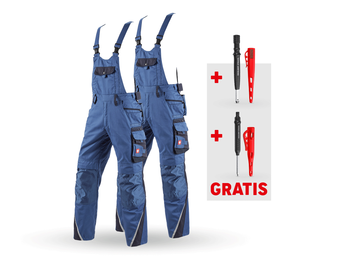 Kleding: SET: 2x Tuinbroek e.s.motion + kobalt/pacific