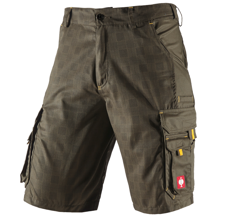 Pantalons de travail: Short e.s. carat + olive/jaune