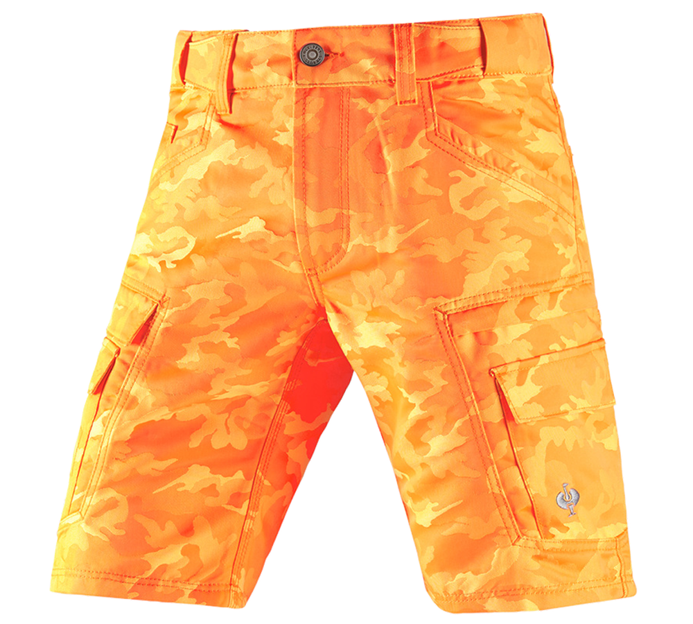 Werkbroeken: e.s. Short color camo + camouflage oranje