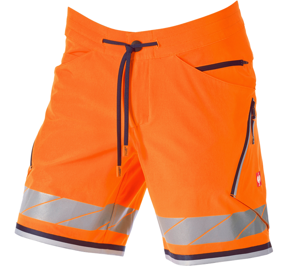 Vêtements: Short fonctionnel réfléchissant e.s.ambition + orange fluo/bleu foncé