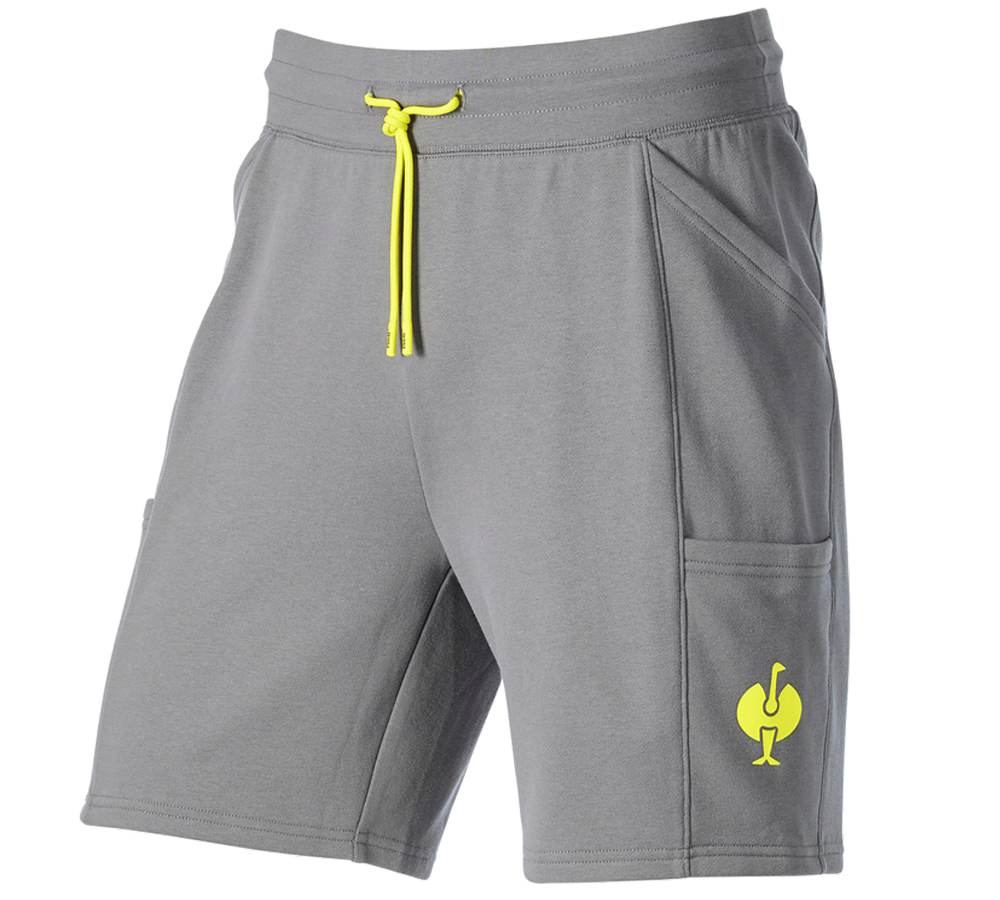 Pantalons de travail: Sweat short light e.s.trail + gris basalte/jaune acide