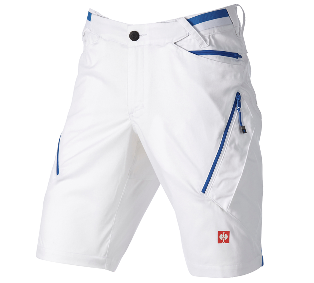 Werkbroeken: Multipocketshort e.s.ambition + wit/gentiaanblauw