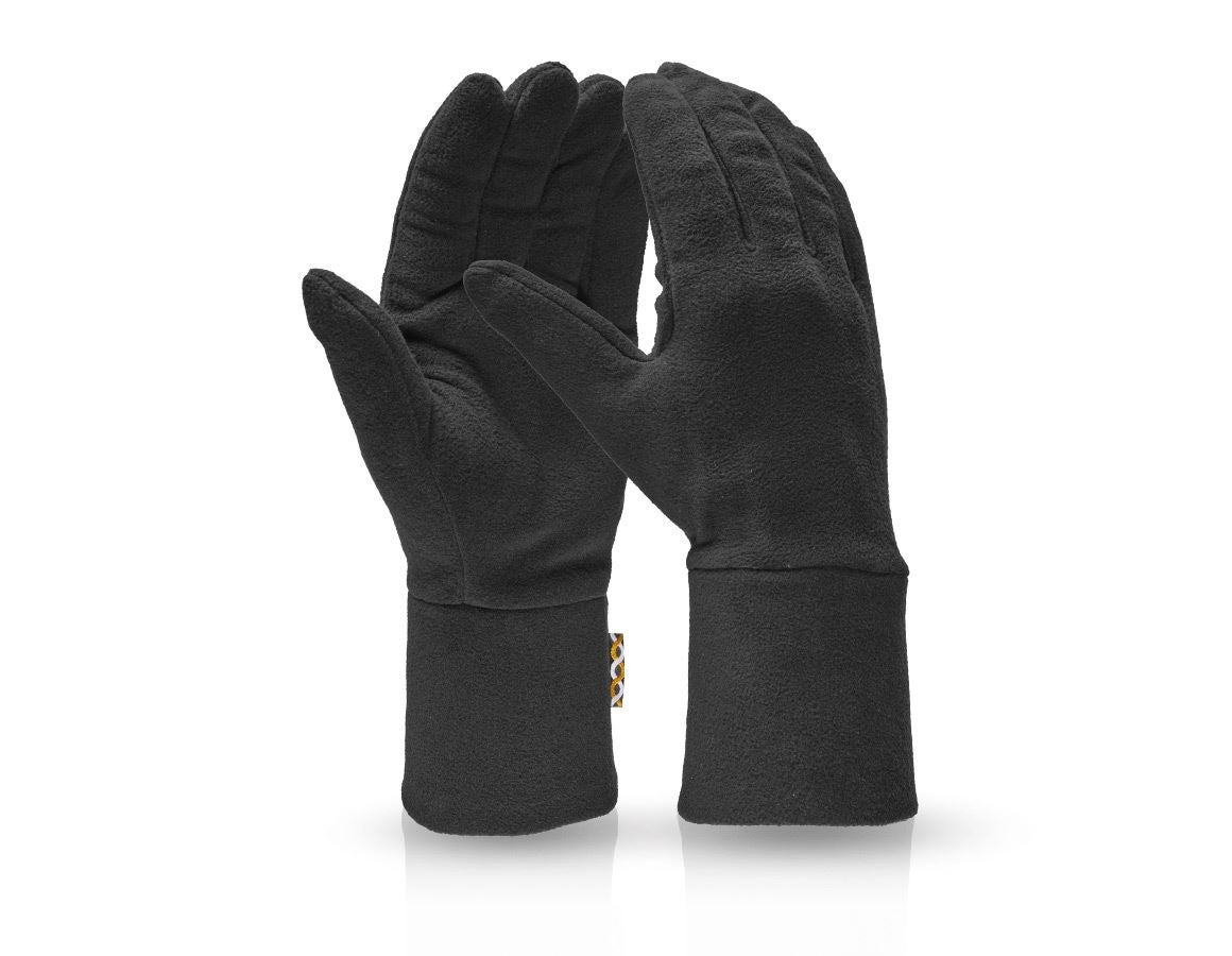 Kou: e.s. FIBERTWIN® microfleece handschoenen + zwart