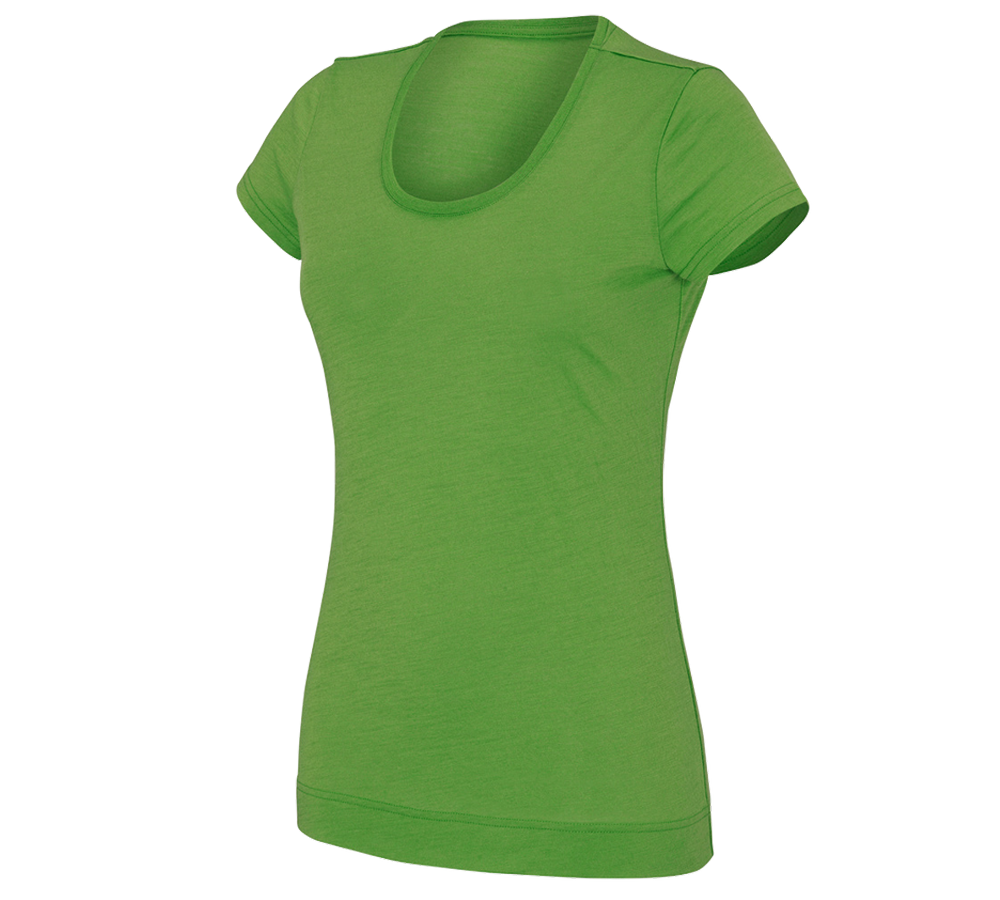 Hauts: e.s. T-shirt Merino light, femmes + vert d'eau