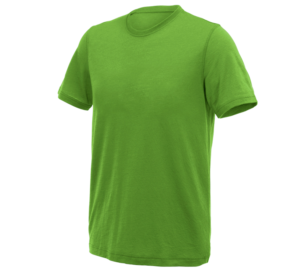 Hauts: e.s. T-Shirt Merino light + vert d'eau