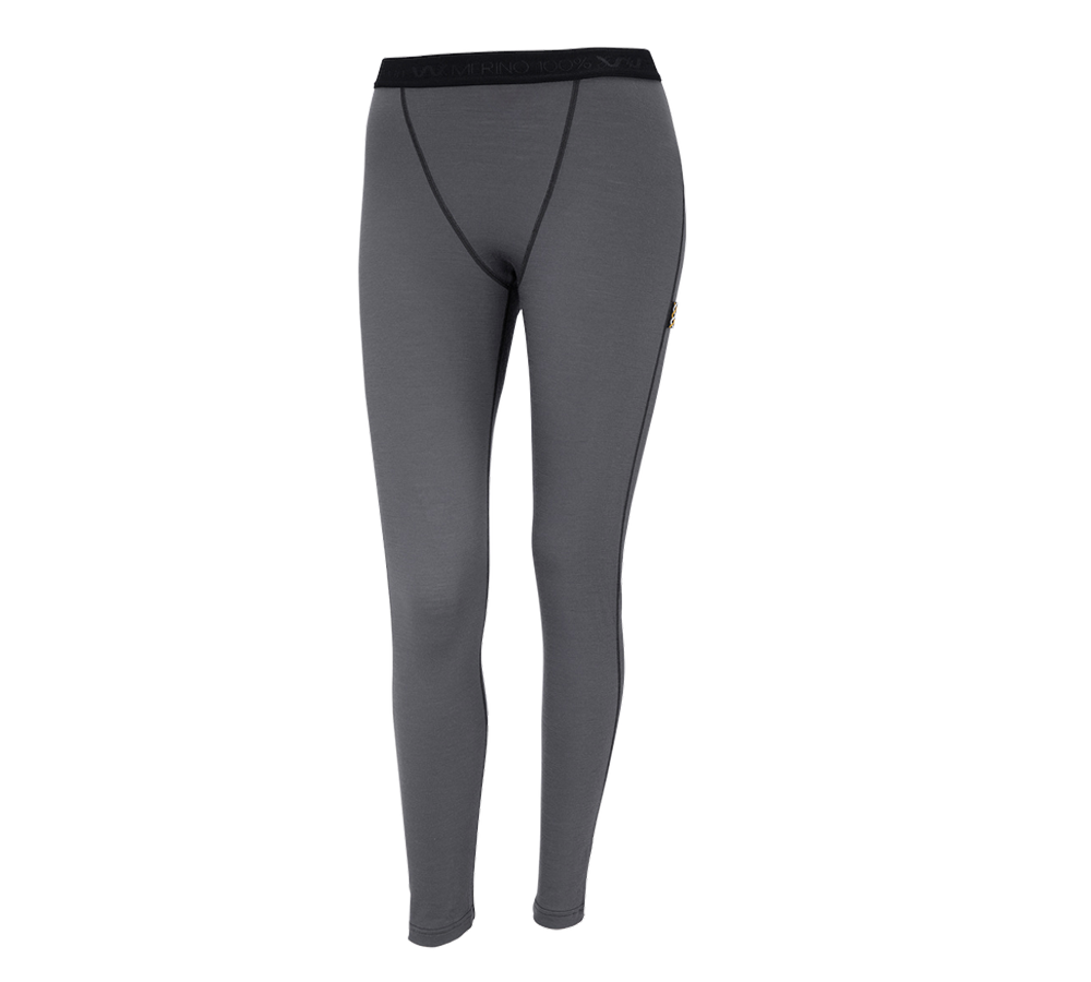 Vêtements thermiques: e.s. Long-pants Merino, femmes + ciment/graphite