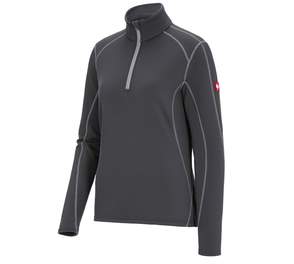 Shirts & Co.: Funkt.-Troyer thermo stretch e.s.motion 2020, Da. + anthrazit/platin