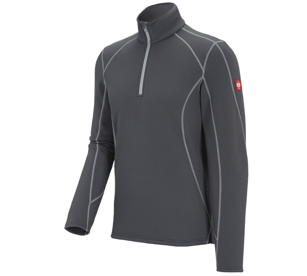 Shirts & Co.: Funkt.-Troyer thermo stretch e.s.motion 2020 + anthrazit/platin