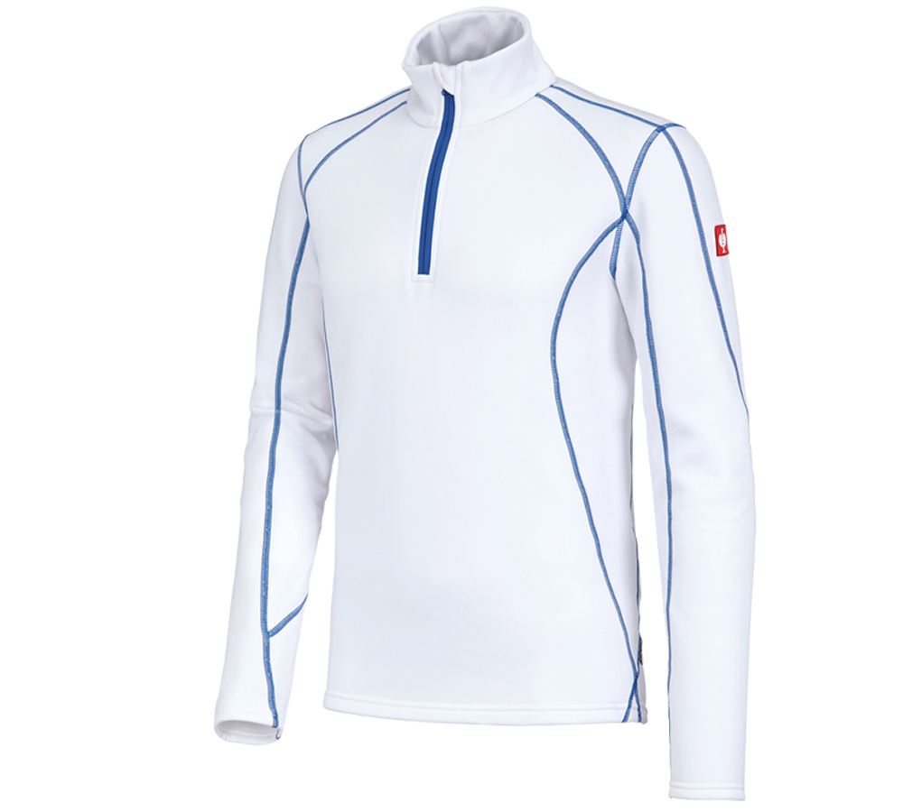 Shirts & Co.: Funkt.-Troyer thermo stretch e.s.motion 2020 + weiß/enzianblau