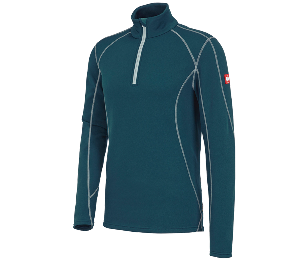 Shirts & Co.: Funkt.-Troyer thermo stretch e.s.motion 2020 + seeblau/platin