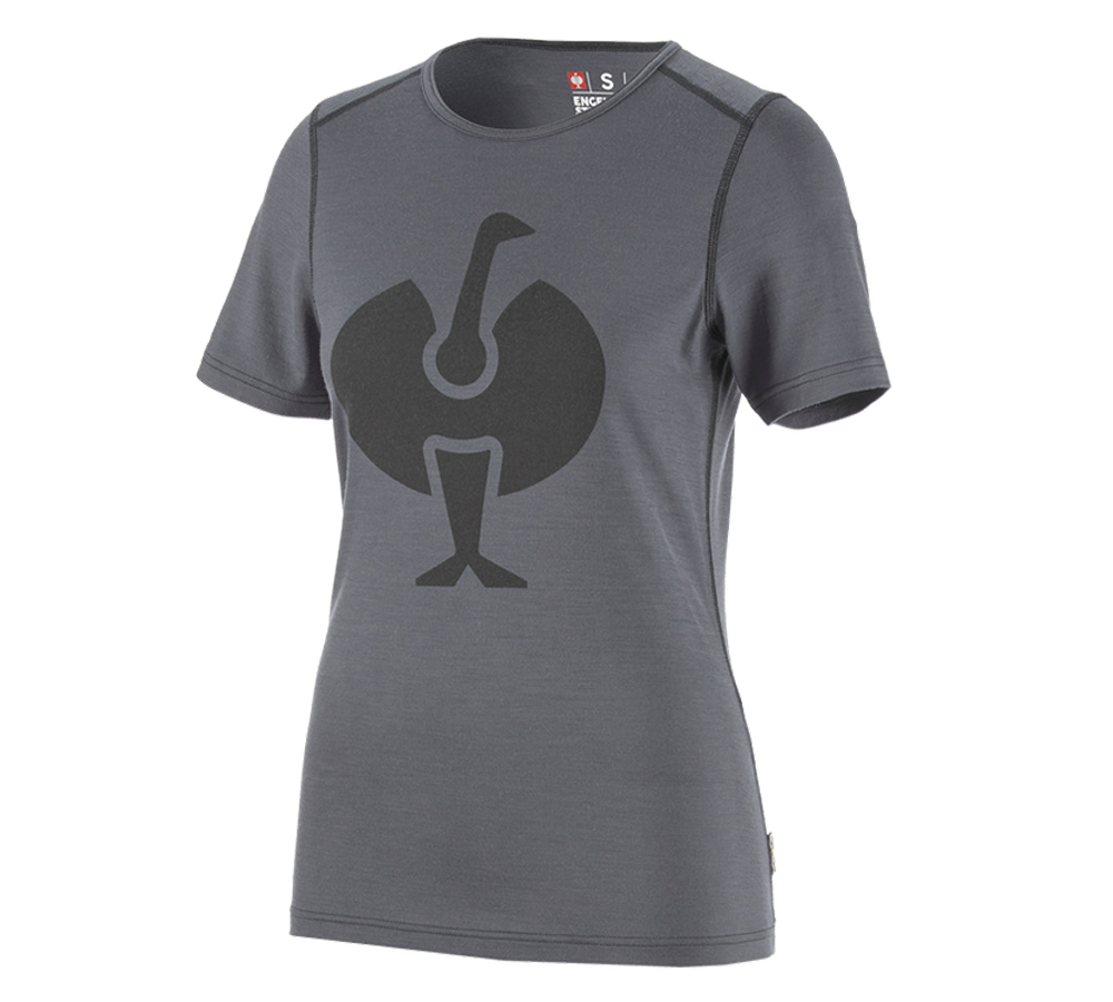 Thermo Ondergoed	: e.s. T-shirt Merino, dames + cement/grafiet