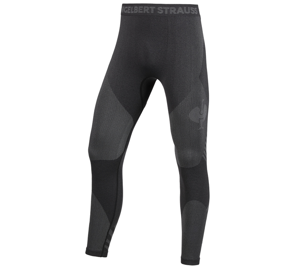 Ondergoed | Thermokleding: Functionele longpants e.s.trail seamless - warm + zwart/bazaltgrijs