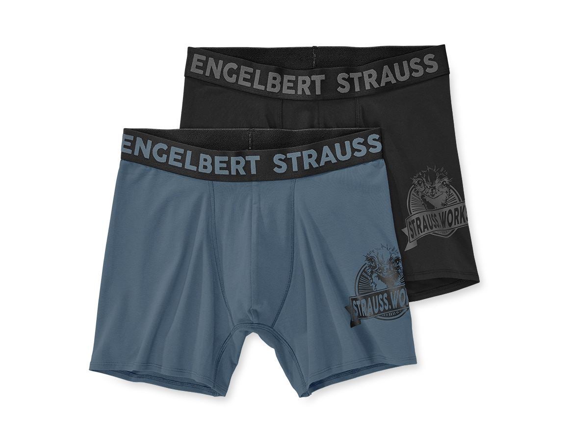 Ondergoed | Thermokleding: Longleg boxers e.s.iconic, per 2 verpakt + oxideblauw+zwart