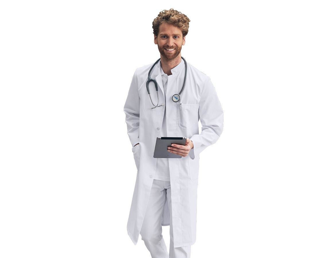 Sarraus de travail | Manteaux médicaux: Manteau professionnel pour homme Lutz + blanc