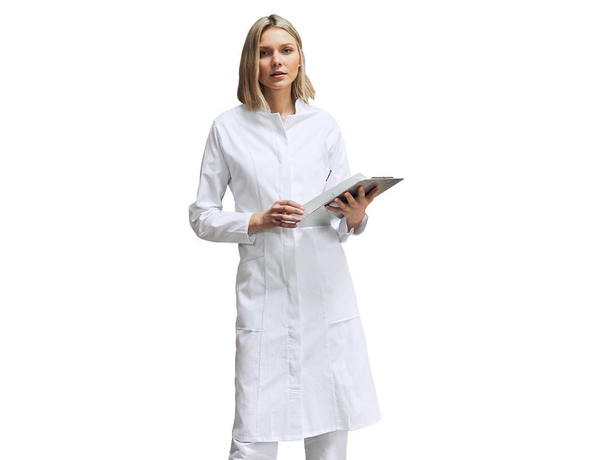 Sarraus de travail | Manteaux médicaux: Manteau professionnel pour femme Linda + blanc