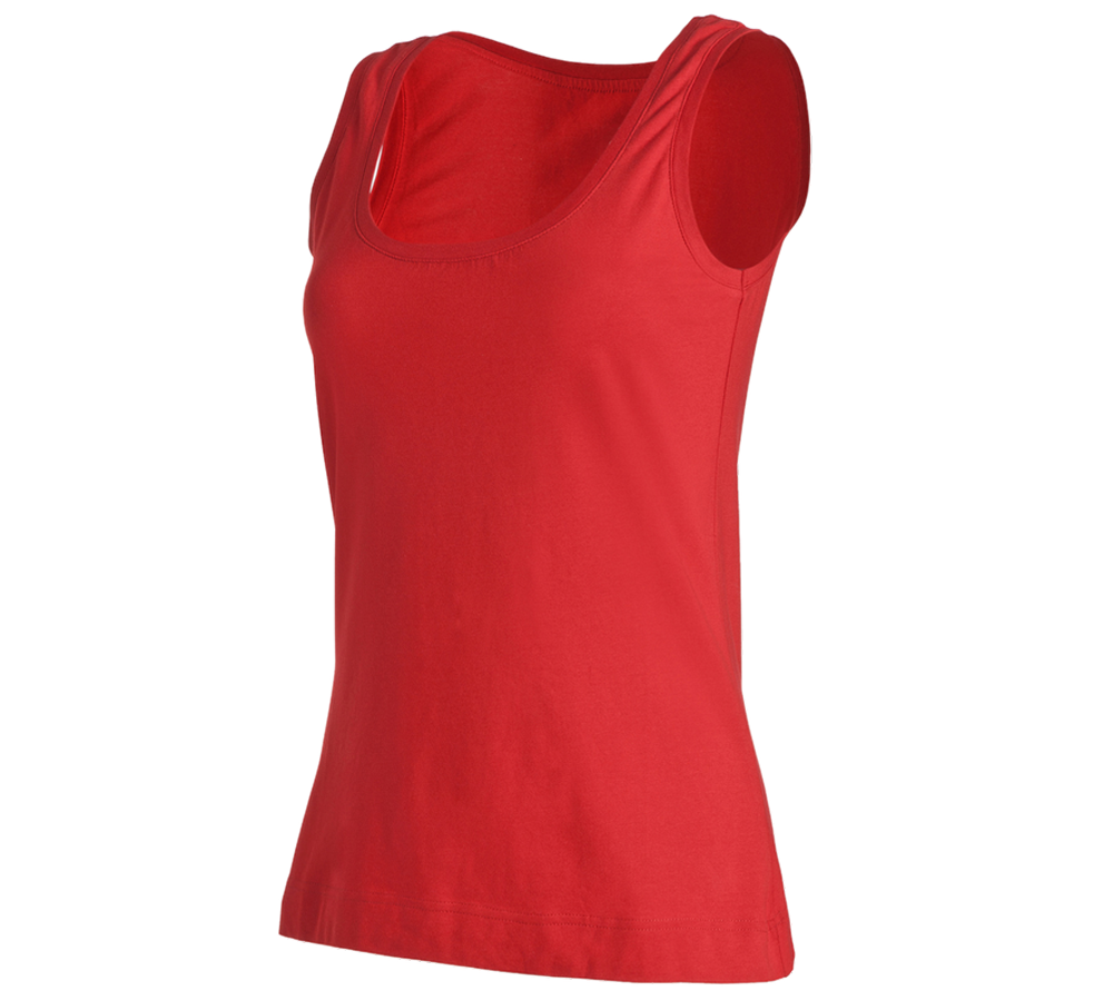 Bovenkleding: e.s. Tank-Top cotton stretch, dames + vuurrood