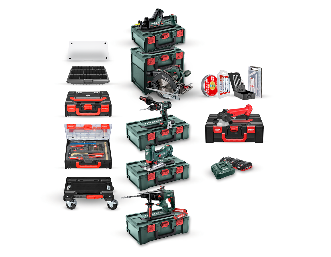 STRAUSSbox Systeem: Metabo 18,0V combipack XV 3x 4,0 Ah LiHD+lader