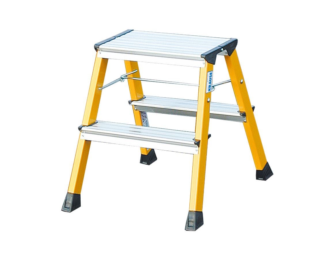 Ladders: KRAUSE Rolly opstap met dubbele toegang (alu) + geel