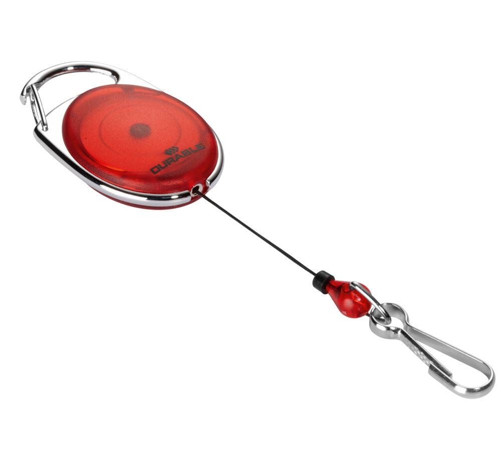 Produits en papier: Porte-badge yo-yo DURABLE avec enrouleur + rouge