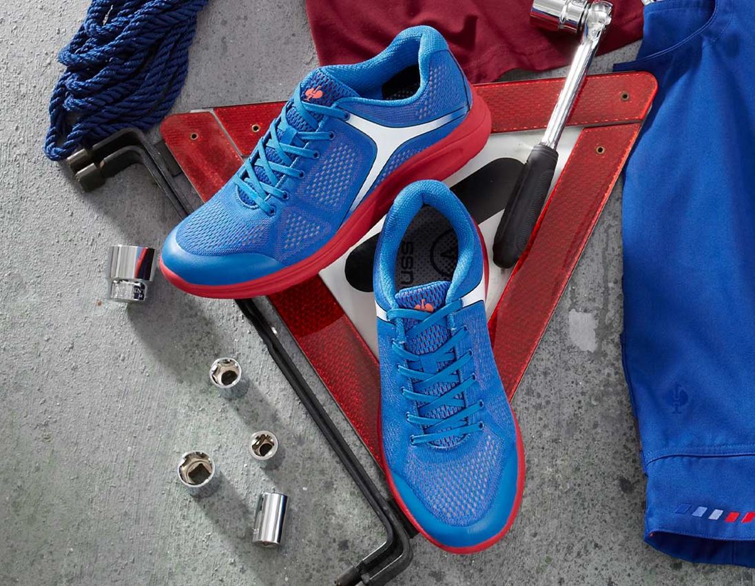 O1: e.s. O1 Chaussures professionnelles Asterope + bleu gentiane/rouge vif