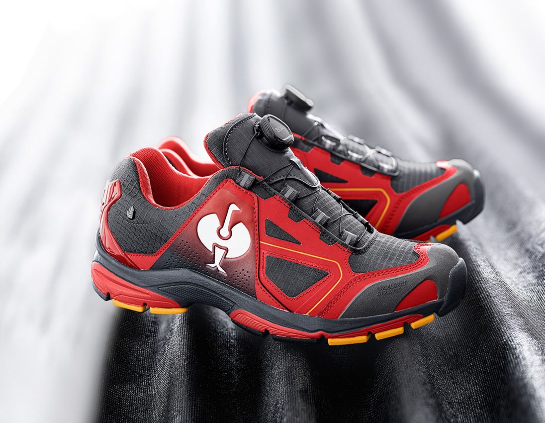 Schoenen: O2 Werkschoenen e.s. Minkar II + rood/grafiet