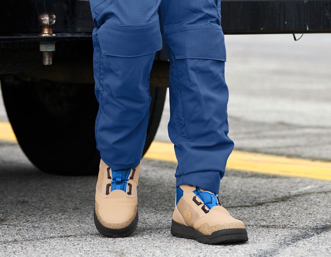 S1: S1 Chaussures hautes de sécurité e.s. Nakuru mid + beige neutre/bleu gentiane 1