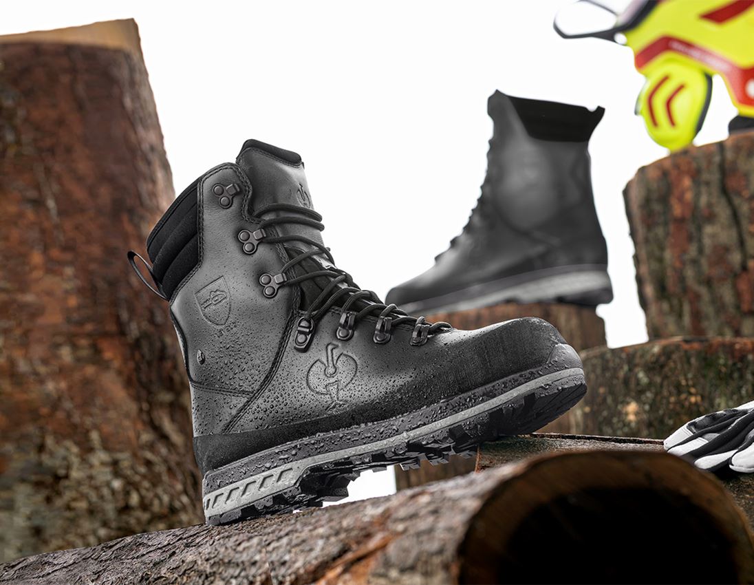 S2: e.s. S2 Chaussures de sécurité de forestier Triton + noir