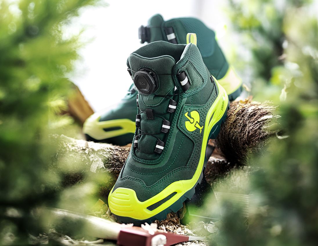 Chaussures: S3 Chaussures hautes de sécurité e.s.Kastra II mid + vert/jaune fluo 1